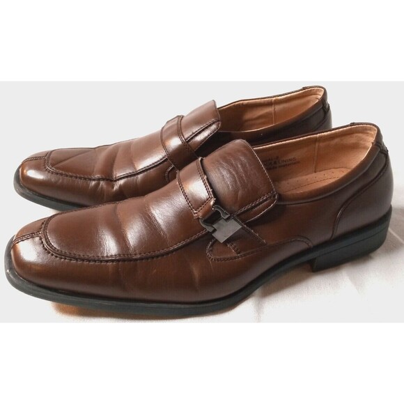Adolfo Dress Shoes Brandy Brown Leather Penny Loafer Men\'s sz 9.5 US main image 7